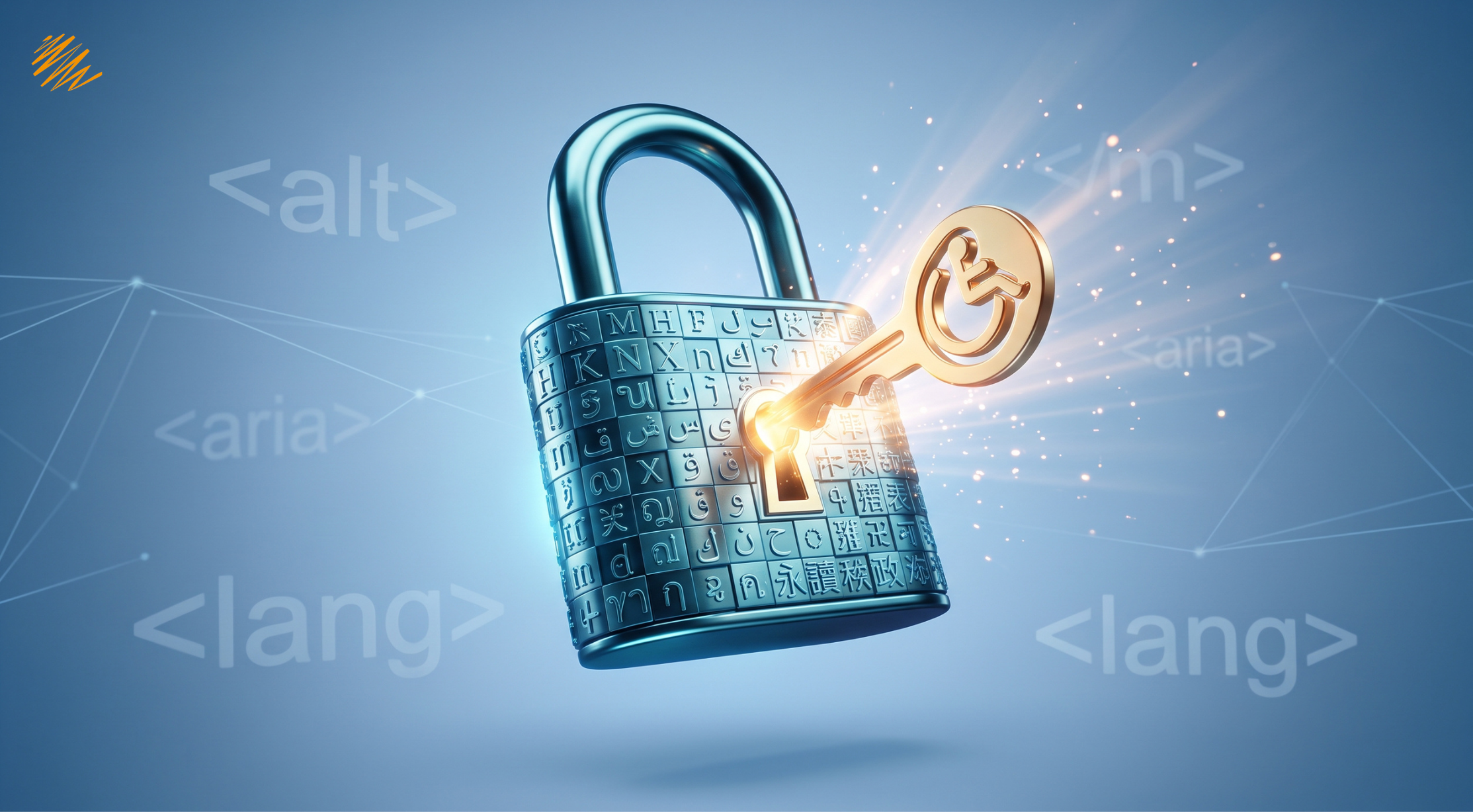 Padlock unlocked by accessibility key representing accessible localization