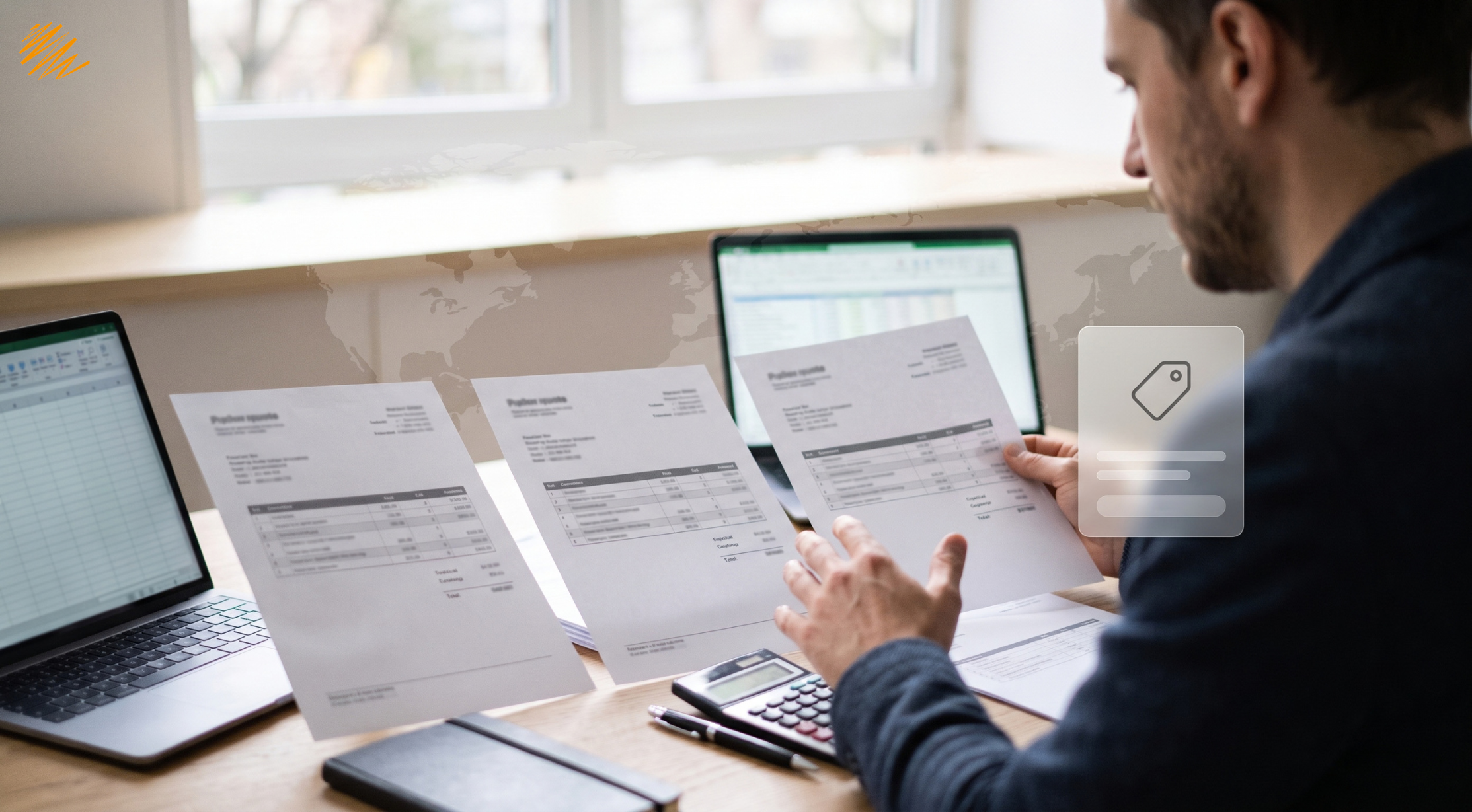 Professional comparing translation price quotes to understand professional translation cost